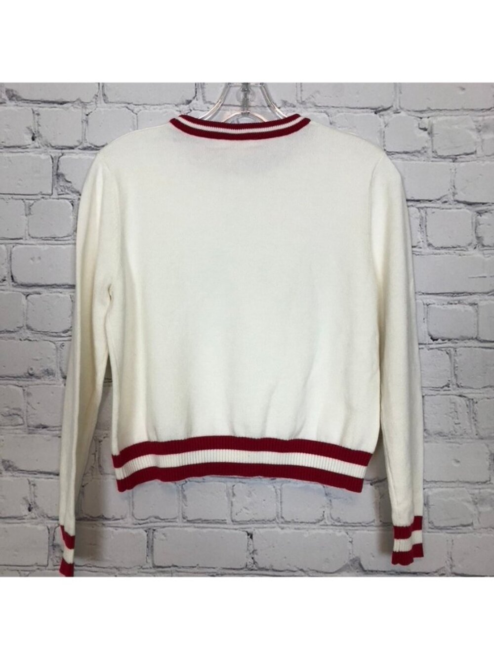 Queen Of Sparkles Alabama Sweater Size M Bama Roll Tide White Crimson - Picture 4 of 7